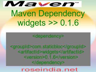 Maven dependency of widgets version 0.1.6