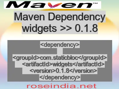 Maven dependency of widgets version 0.1.8