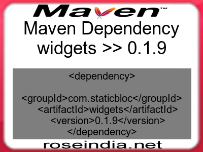 Maven dependency of widgets version 0.1.9