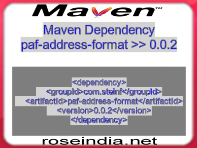 Maven dependency of paf-address-format version 0.0.2