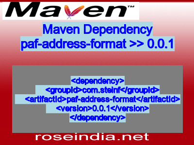 Maven dependency of paf-address-format version 0.0.1