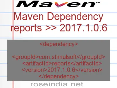Maven dependency of reports version 2017.1.0.6