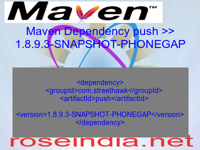 Maven dependency of push version 1.8.9.3-SNAPSHOT-PHONEGAP