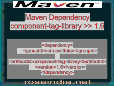Maven dependency of component-tag-library version 1.6