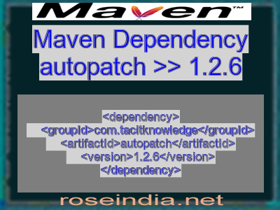 Maven dependency of autopatch version 1.2.6