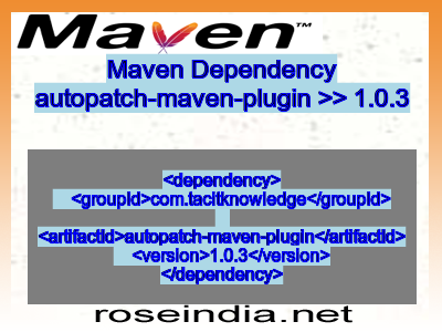 Maven dependency of autopatch-maven-plugin version 1.0.3