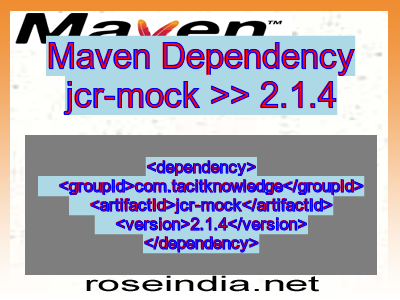 Maven dependency of jcr-mock version 2.1.4