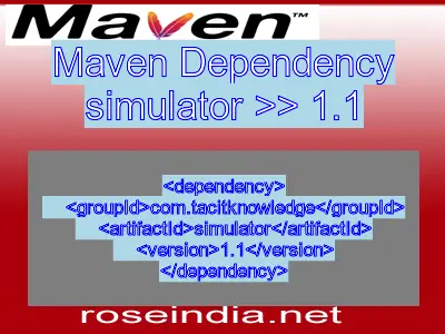Maven dependency of simulator version 1.1