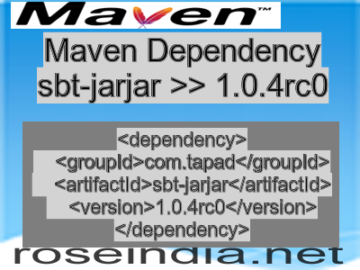 Maven dependency of sbt-jarjar version 1.0.4rc0