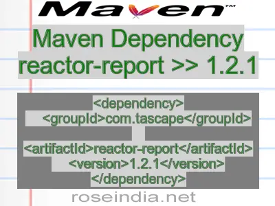 Maven dependency of reactor-report version 1.2.1