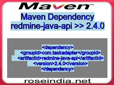 Maven dependency of redmine-java-api version 2.4.0