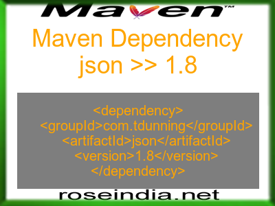 Maven dependency of json version 1.8