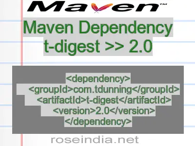 Maven dependency of t-digest version 2.0
