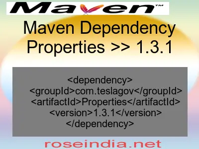 Maven dependency of Properties version 1.3.1