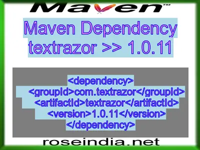 Maven dependency of textrazor version 1.0.11