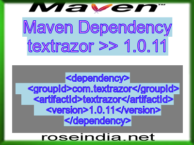 Maven dependency of textrazor version 1.0.11