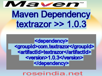 Maven dependency of textrazor version 1.0.3