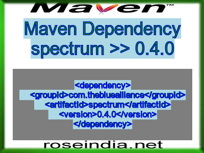 Maven dependency of spectrum version 0.4.0