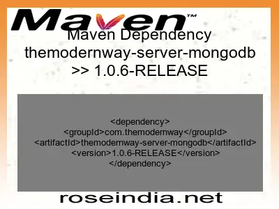Maven dependency of themodernway-server-mongodb version 1.0.6-RELEASE