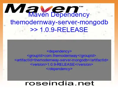 Maven dependency of themodernway-server-mongodb version 1.0.9-RELEASE