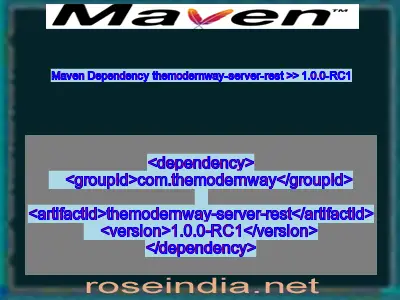 Maven dependency of themodernway-server-rest version 1.0.0-RC1