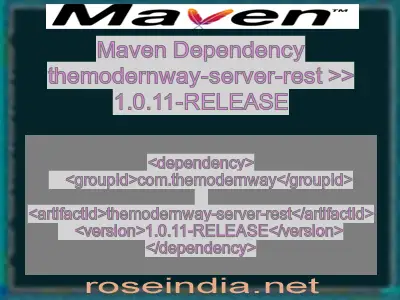 Maven dependency of themodernway-server-rest version 1.0.11-RELEASE