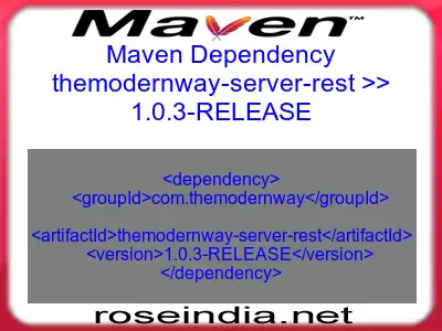 Maven dependency of themodernway-server-rest version 1.0.3-RELEASE