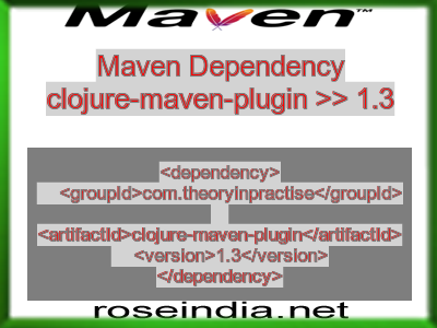 Maven dependency of clojure-maven-plugin version 1.3