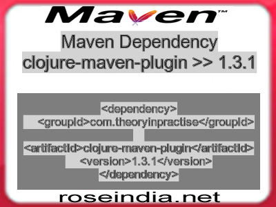 Maven dependency of clojure-maven-plugin version 1.3.1
