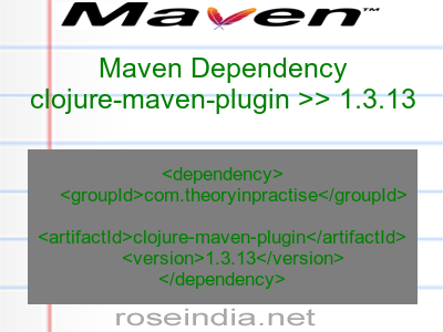 Maven dependency of clojure-maven-plugin version 1.3.13