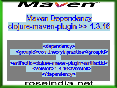 Maven dependency of clojure-maven-plugin version 1.3.16