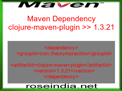 Maven dependency of clojure-maven-plugin version 1.3.21