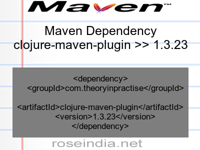 Maven dependency of clojure-maven-plugin version 1.3.23