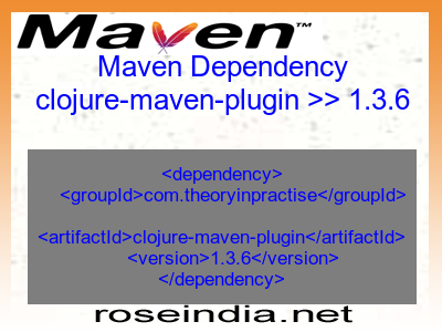 Maven dependency of clojure-maven-plugin version 1.3.6