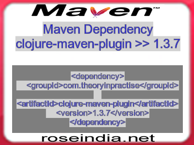 Maven dependency of clojure-maven-plugin version 1.3.7