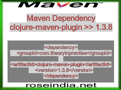 Maven dependency of clojure-maven-plugin version 1.3.8