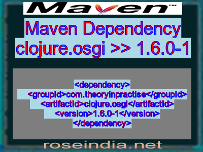 Maven dependency of clojure.osgi version 1.6.0-1
