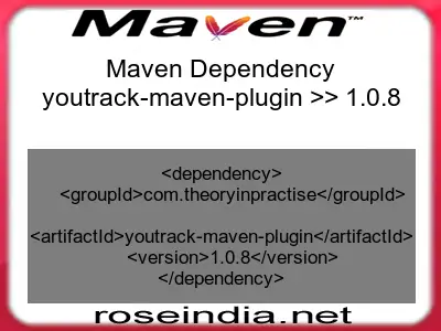 Maven dependency of youtrack-maven-plugin version 1.0.8