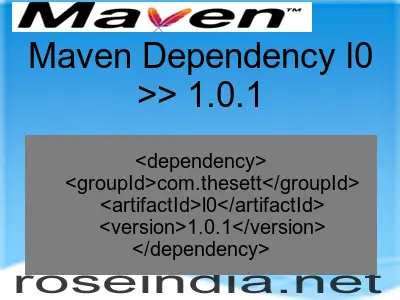 Maven dependency of l0 version 1.0.1