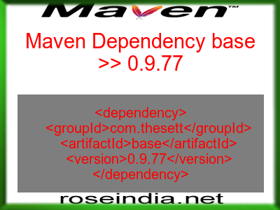 Maven dependency of base version 0.9.77