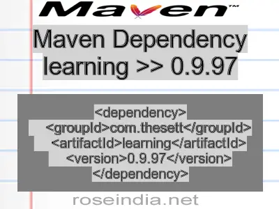 Maven dependency of learning version 0.9.97