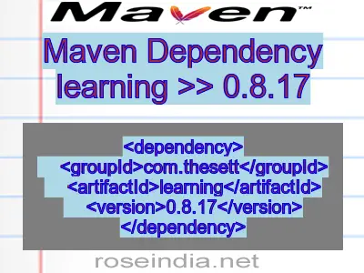 Maven dependency of learning version 0.8.17