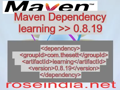 Maven dependency of learning version 0.8.19