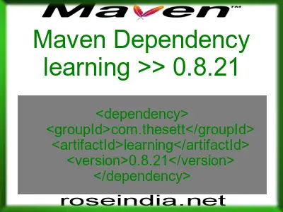 Maven dependency of learning version 0.8.21