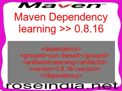 Maven dependency of learning version 0.8.16
