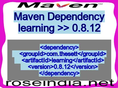 Maven dependency of learning version 0.8.12