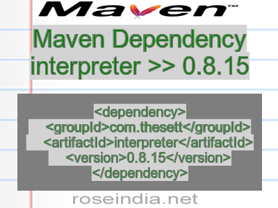 Maven dependency of interpreter version 0.8.15