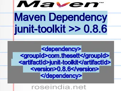 Maven dependency of junit-toolkit version 0.8.6