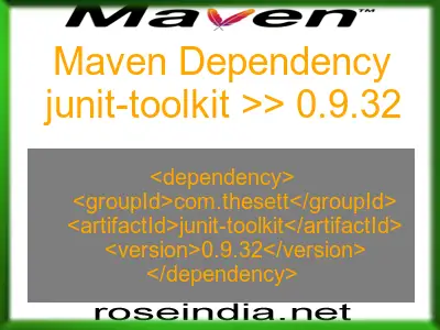 Maven dependency of junit-toolkit version 0.9.32