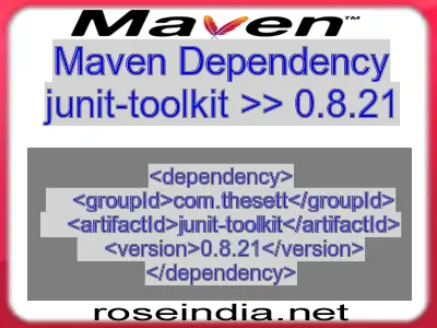 Maven dependency of junit-toolkit version 0.8.21